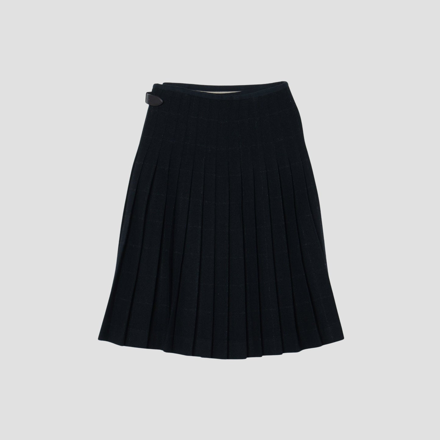 BLACK WINDOWPANE CHECK SKIRT