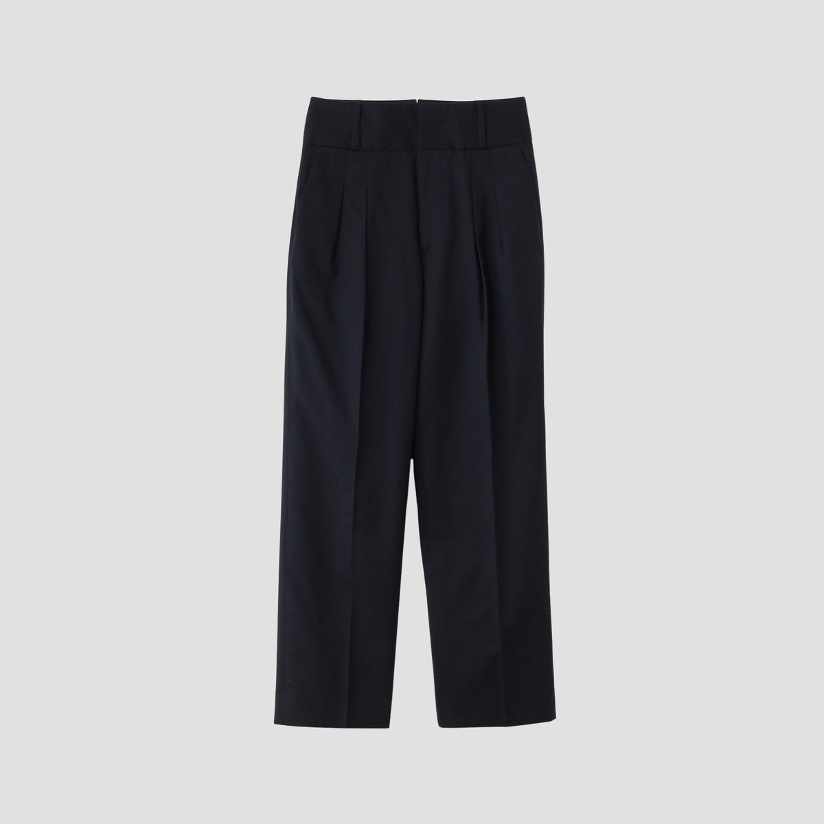 FINE WOOL TWILL TROUSERS