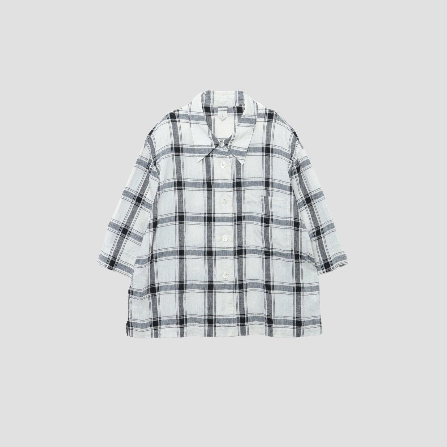 LARGE CHECK LINEN SHIRT