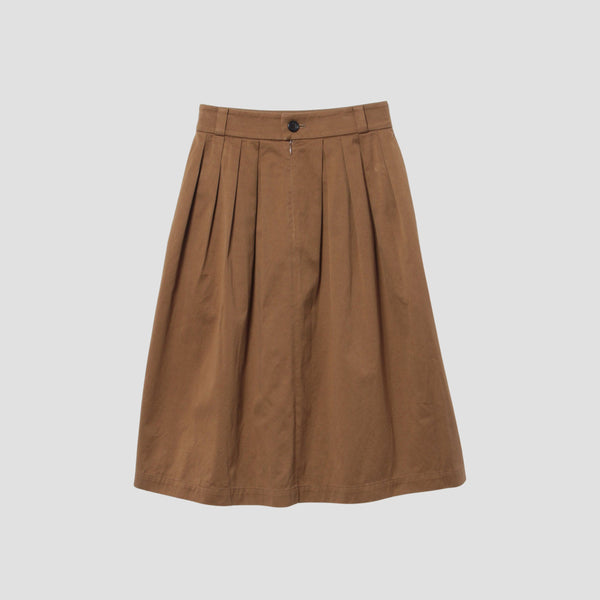 WASHED COTTON SATEEN SKIRT