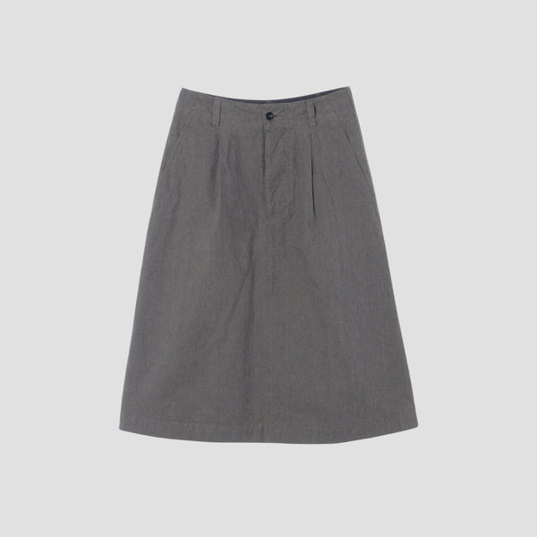 CHEF CHECK COTTON LINEN SKIRT