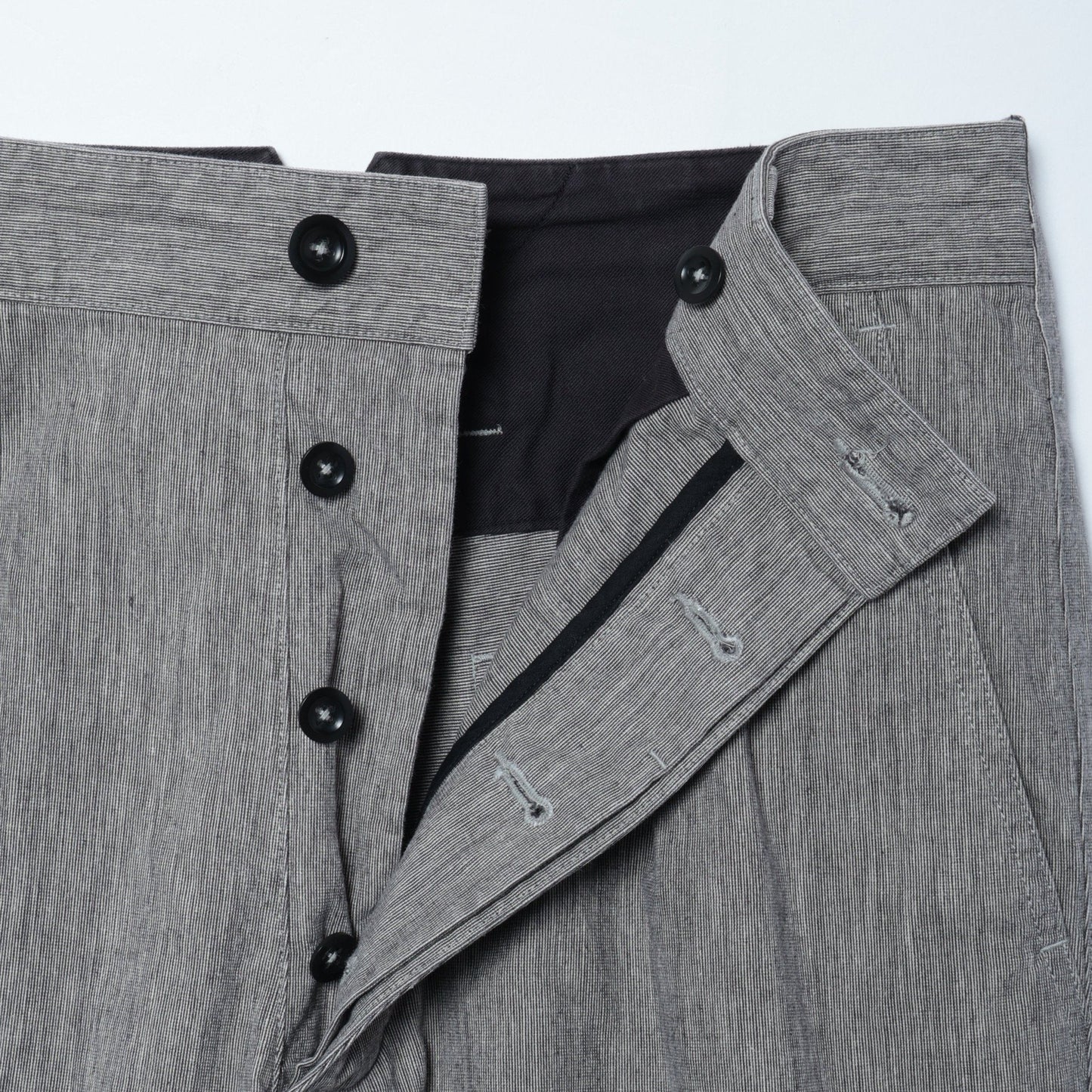 IRREGULAR END ON END COTTON LINEN TROUSERS