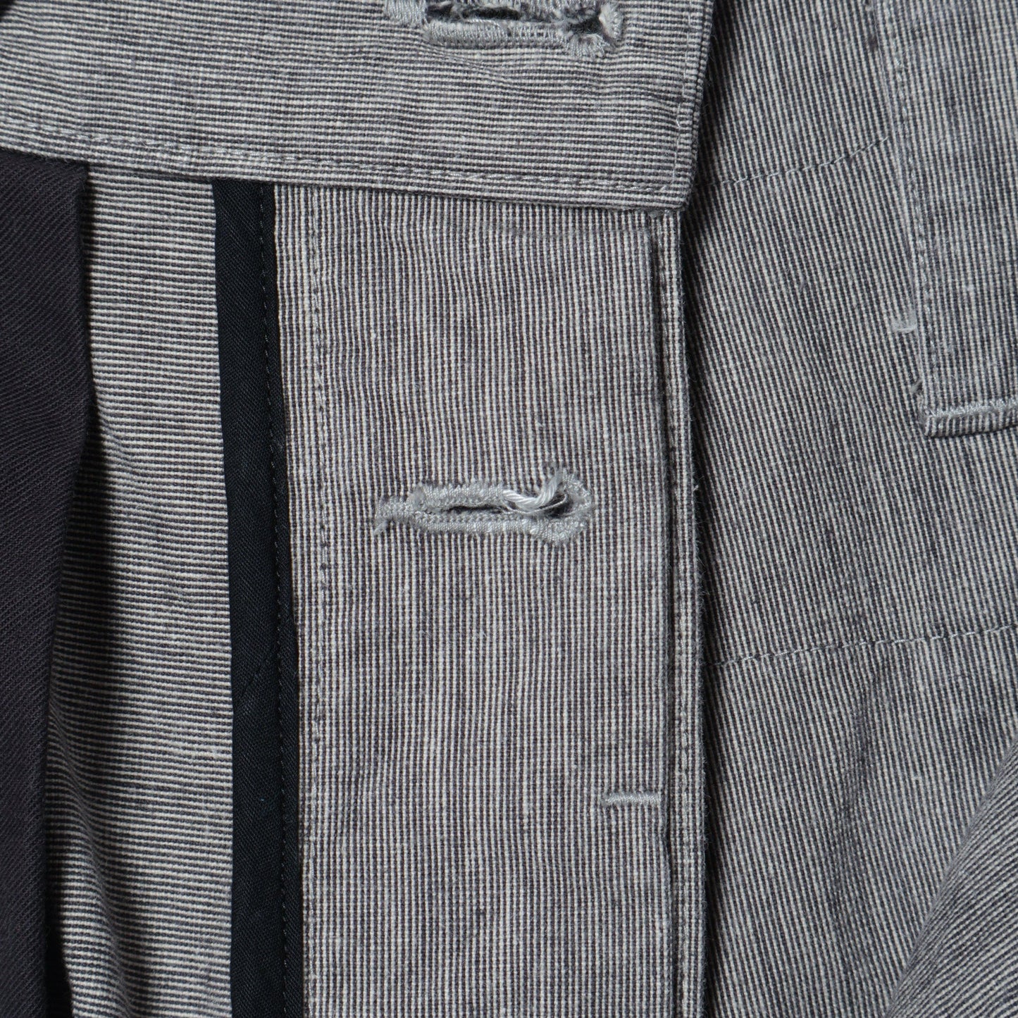 IRREGULAR END ON END COTTON LINEN TROUSERS