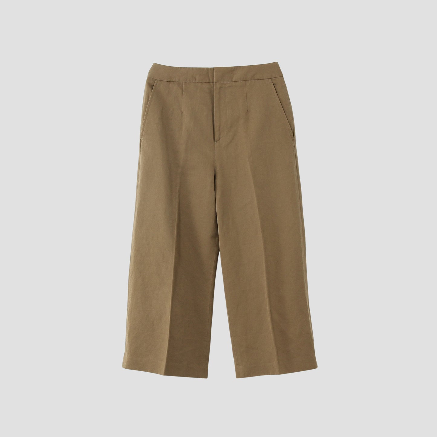 LINEN COTTON TWILL TROUSERS