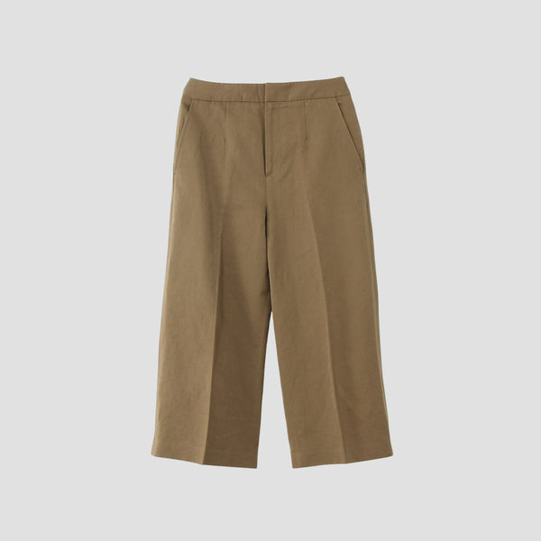 LINEN COTTON TWILL TROUSERS