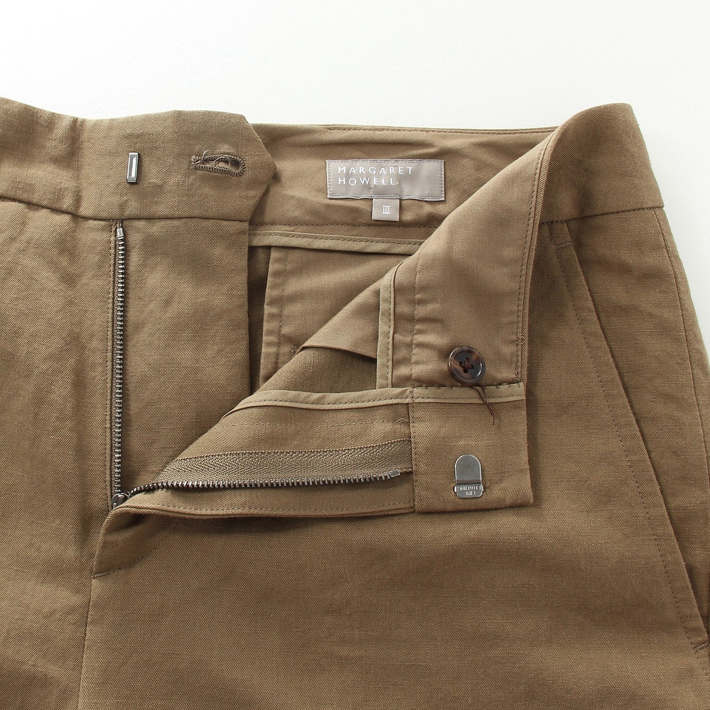 LINEN COTTON TWILL TROUSERS