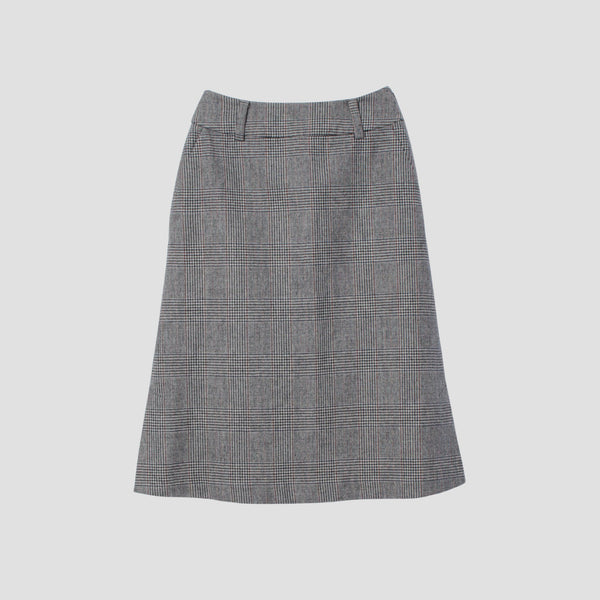 MULTI CHECK WOOL SKIRT