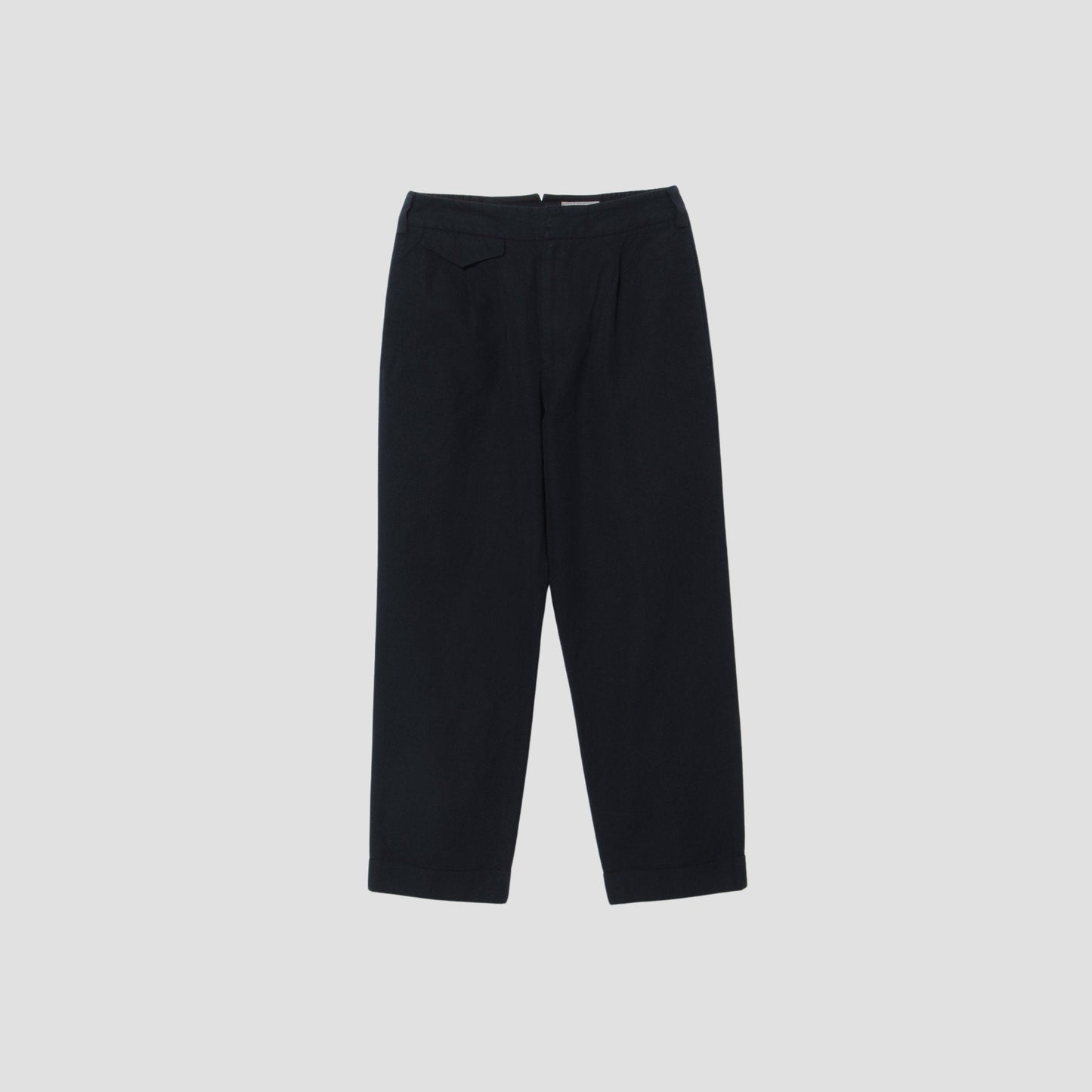 COTTON LINEN PLAIN WEAVE TROUSERS