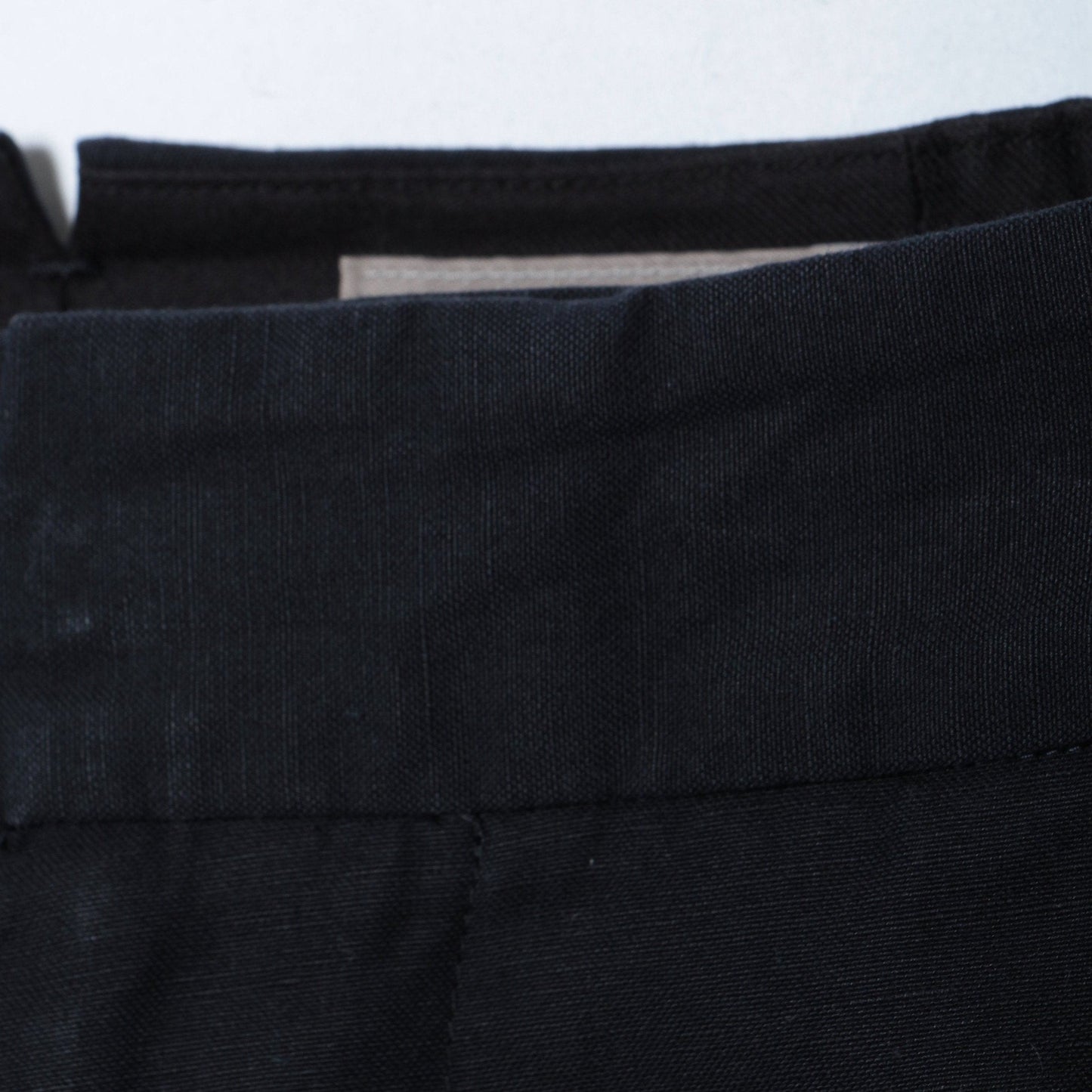 COTTON LINEN PLAIN WEAVE TROUSERS