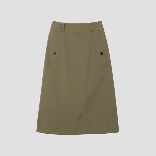 WOOL COTTON TWILL SKIRT