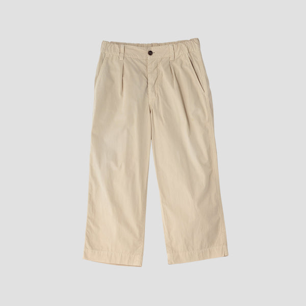FINE COMPACT COTTON POPLIN TROUSERS