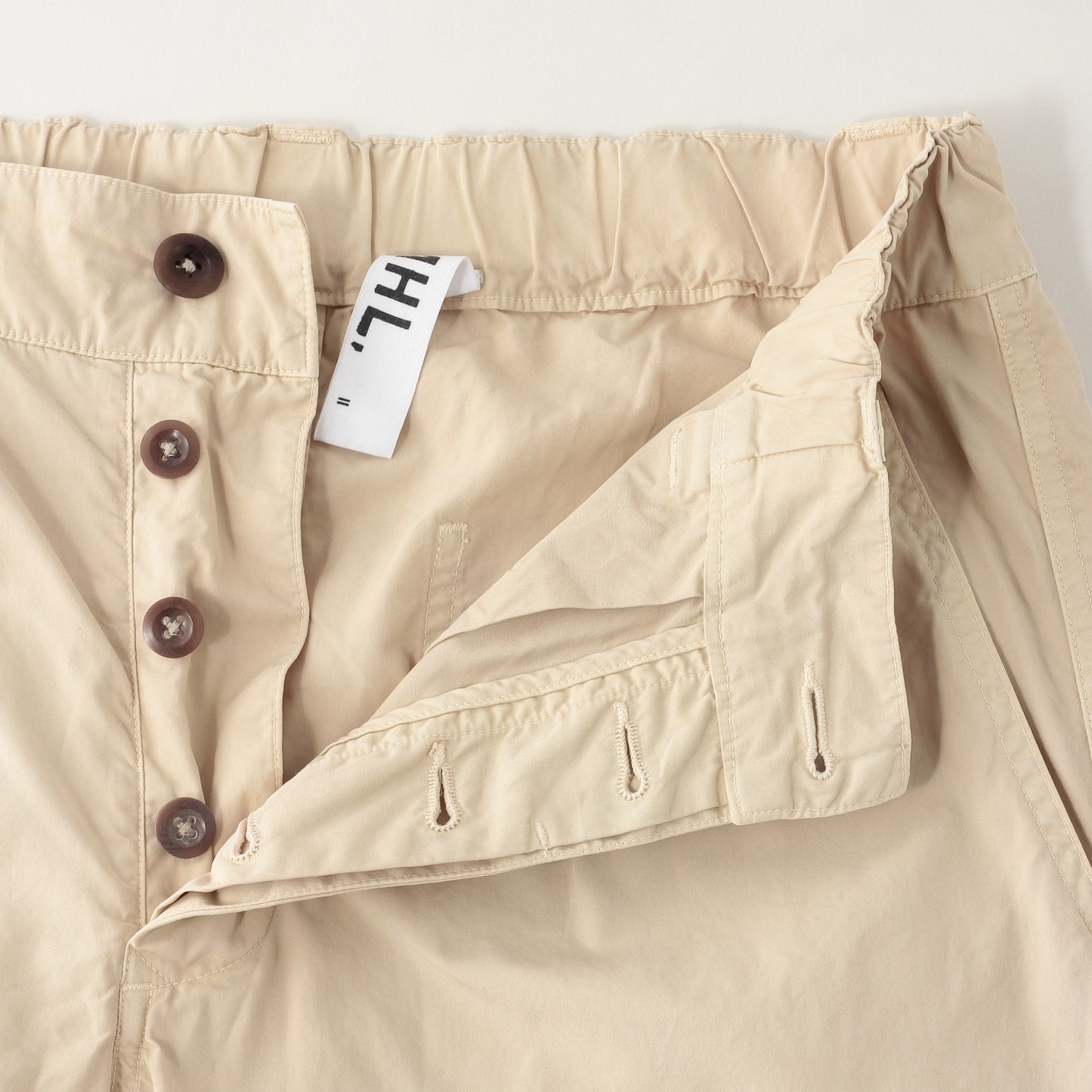 FINE COMPACT COTTON POPLIN TROUSERS