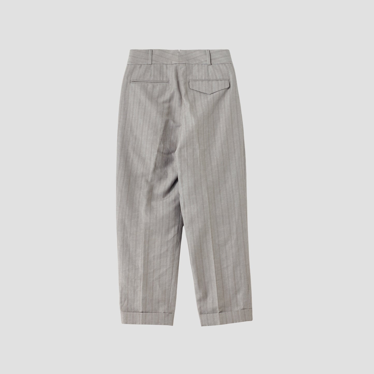 MORNING STRIPE COTTON LINEN TROUSERS