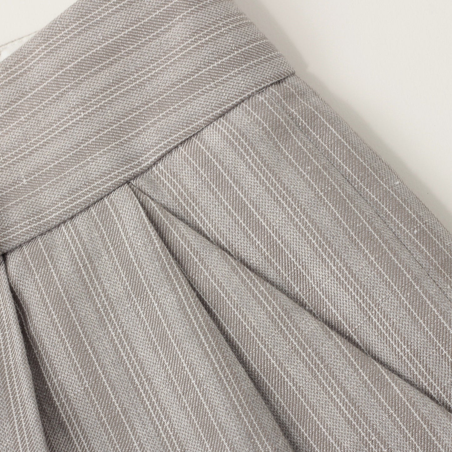 MORNING STRIPE COTTON LINEN TROUSERS