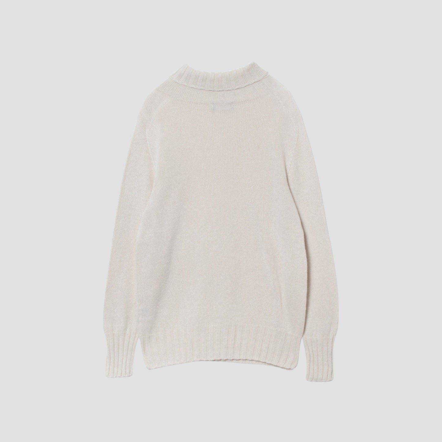 LINEN COTTON WIDE ROLL NECK KNIT
