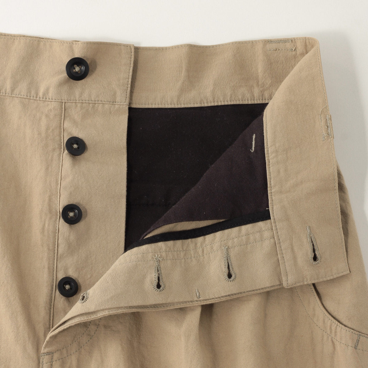COTTON LINEN PLAIN WEAVE SKIRT