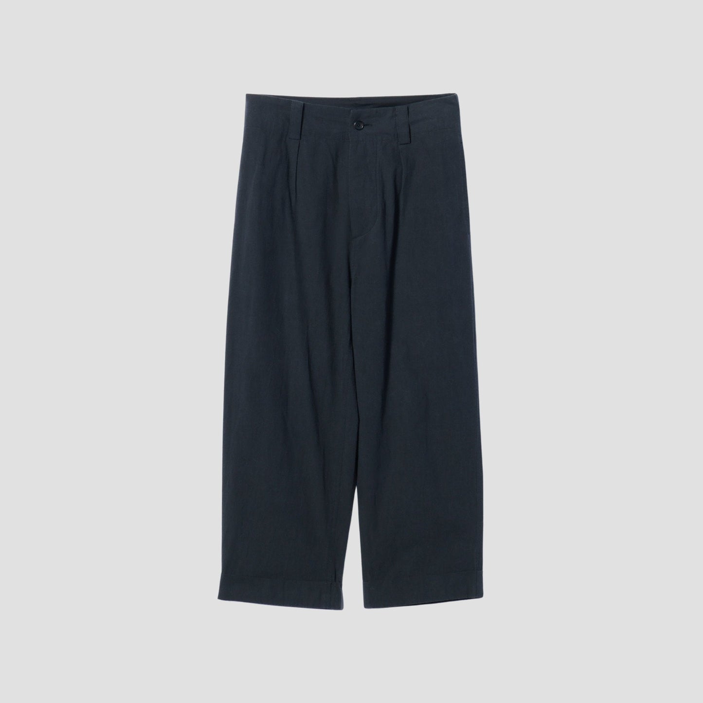 YARN DYE COTTON PLAINWEAVE TROUSERS