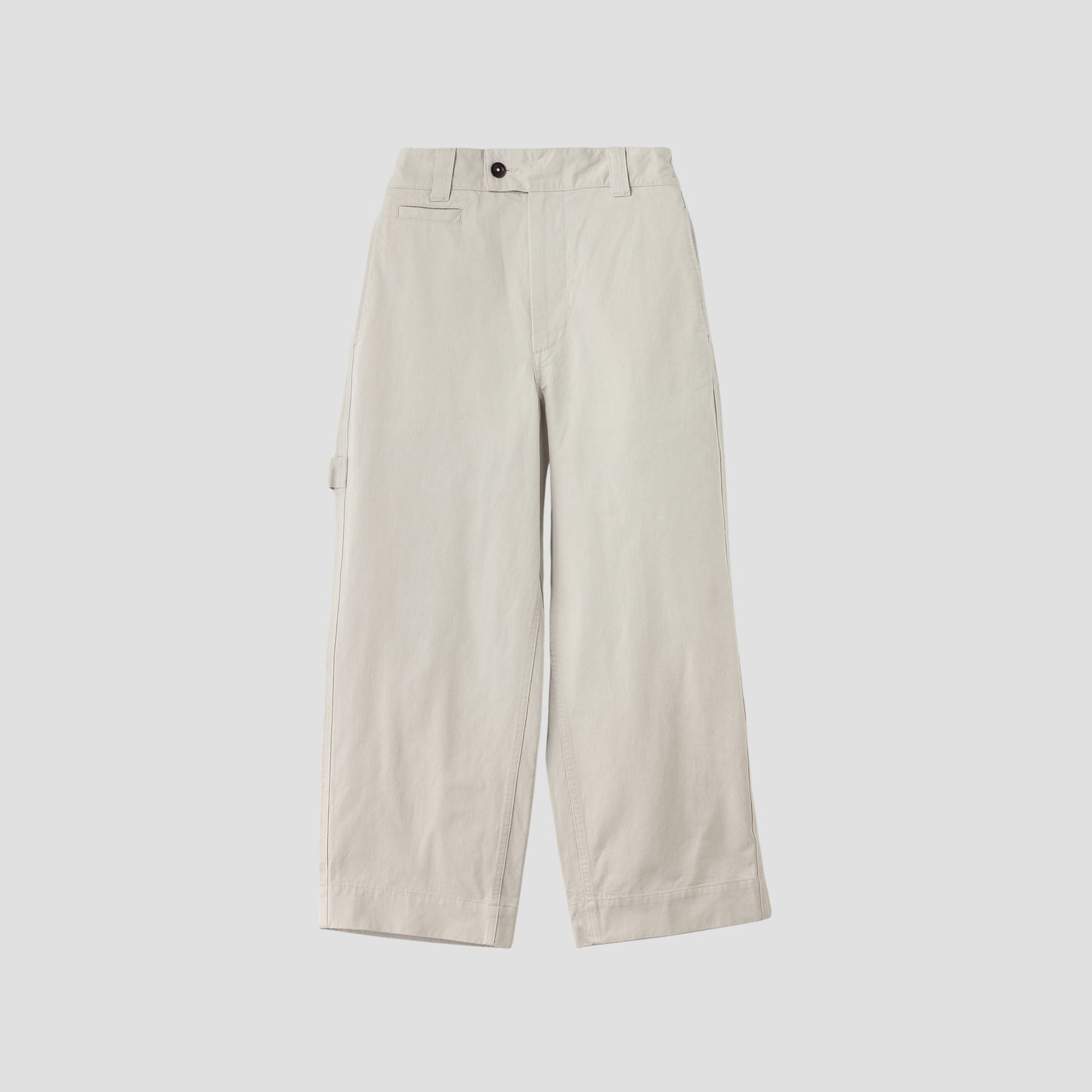 WASHED COMPACT COTTON TROUSERS