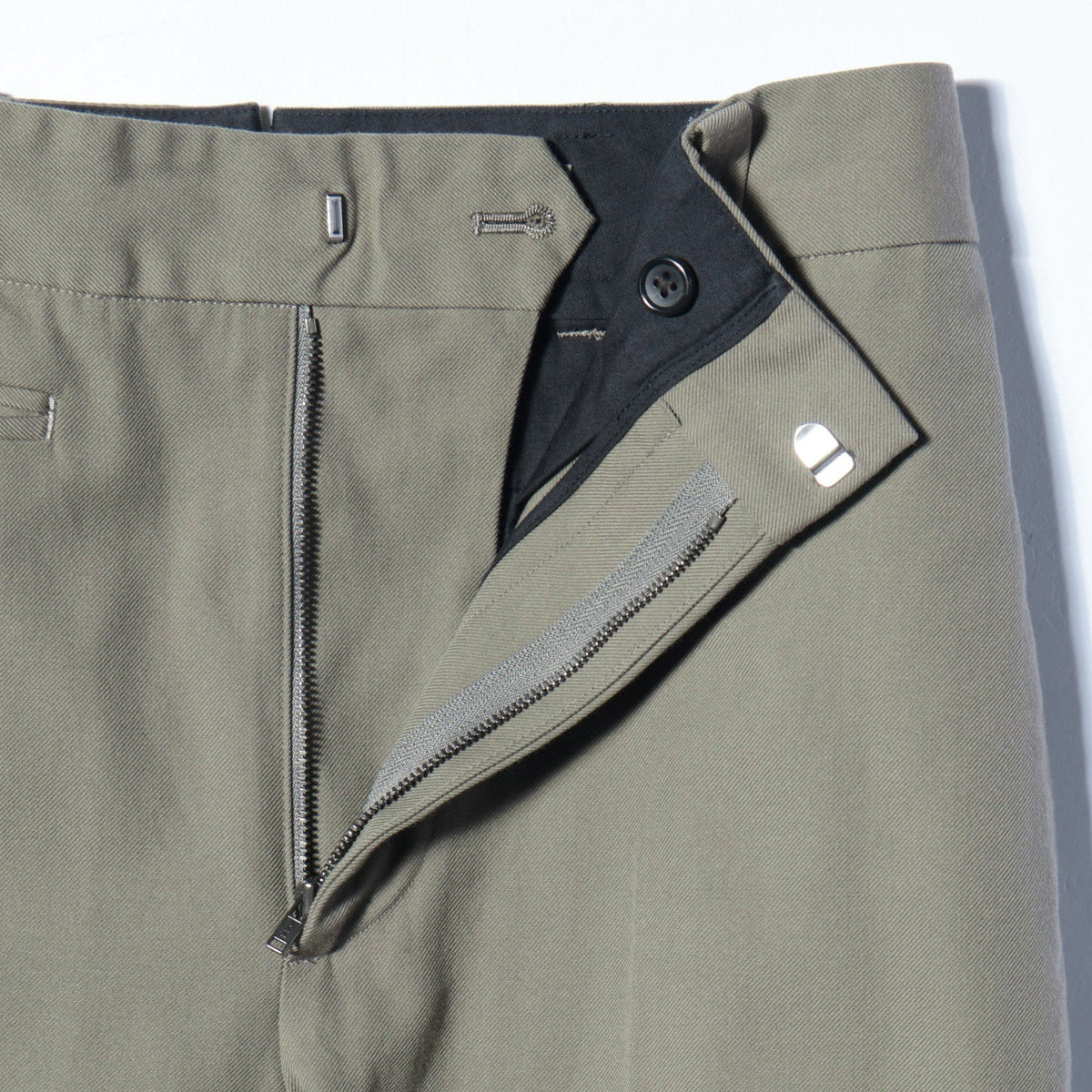 WOOL COTTON TWILL TROUSERS
