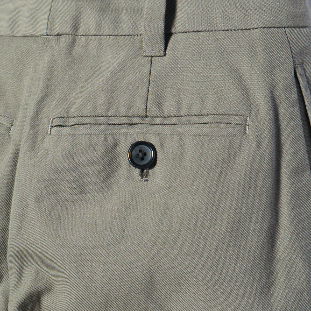 WOOL COTTON TWILL TROUSERS