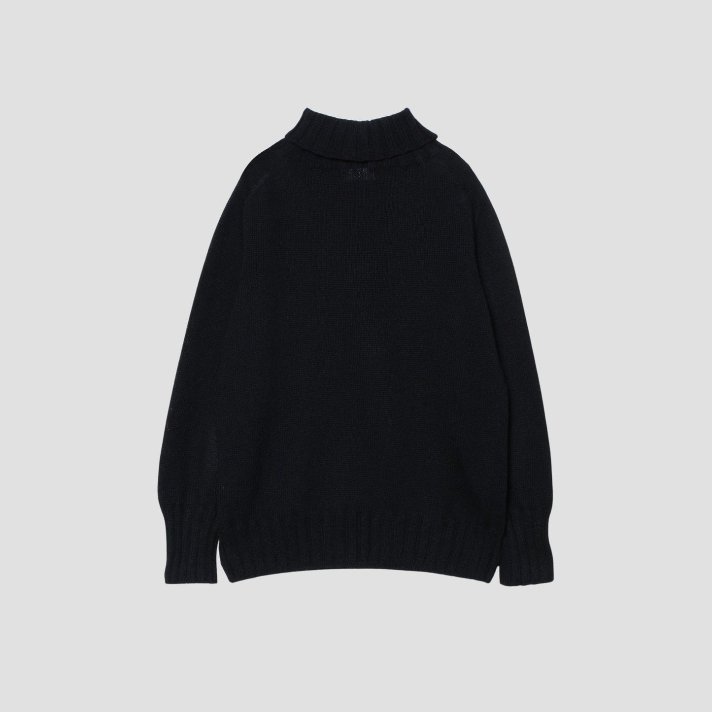 LINEN COTTON WIDE ROLL NECK KNIT