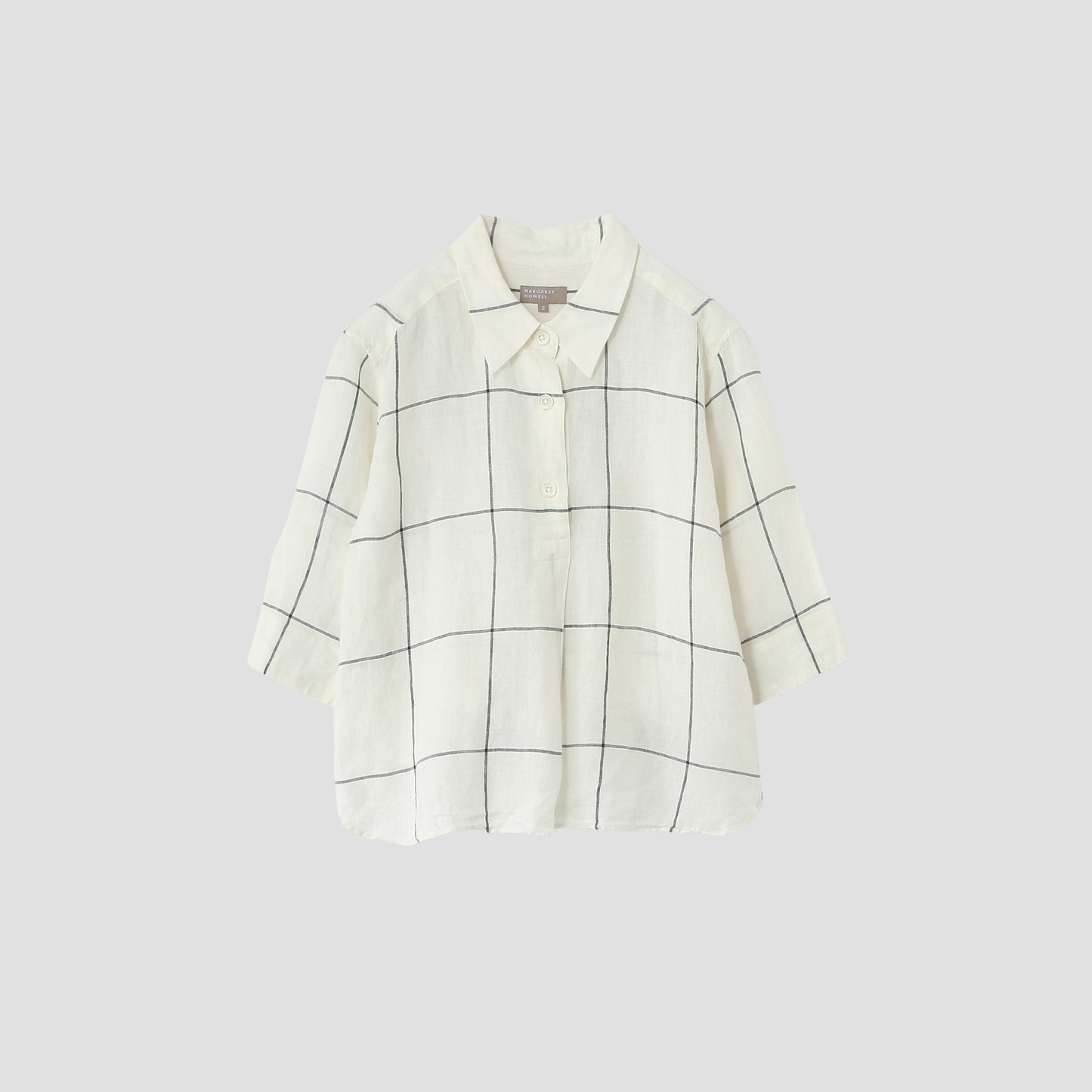 LARGE WINDOWPANE LINEN SHIRT