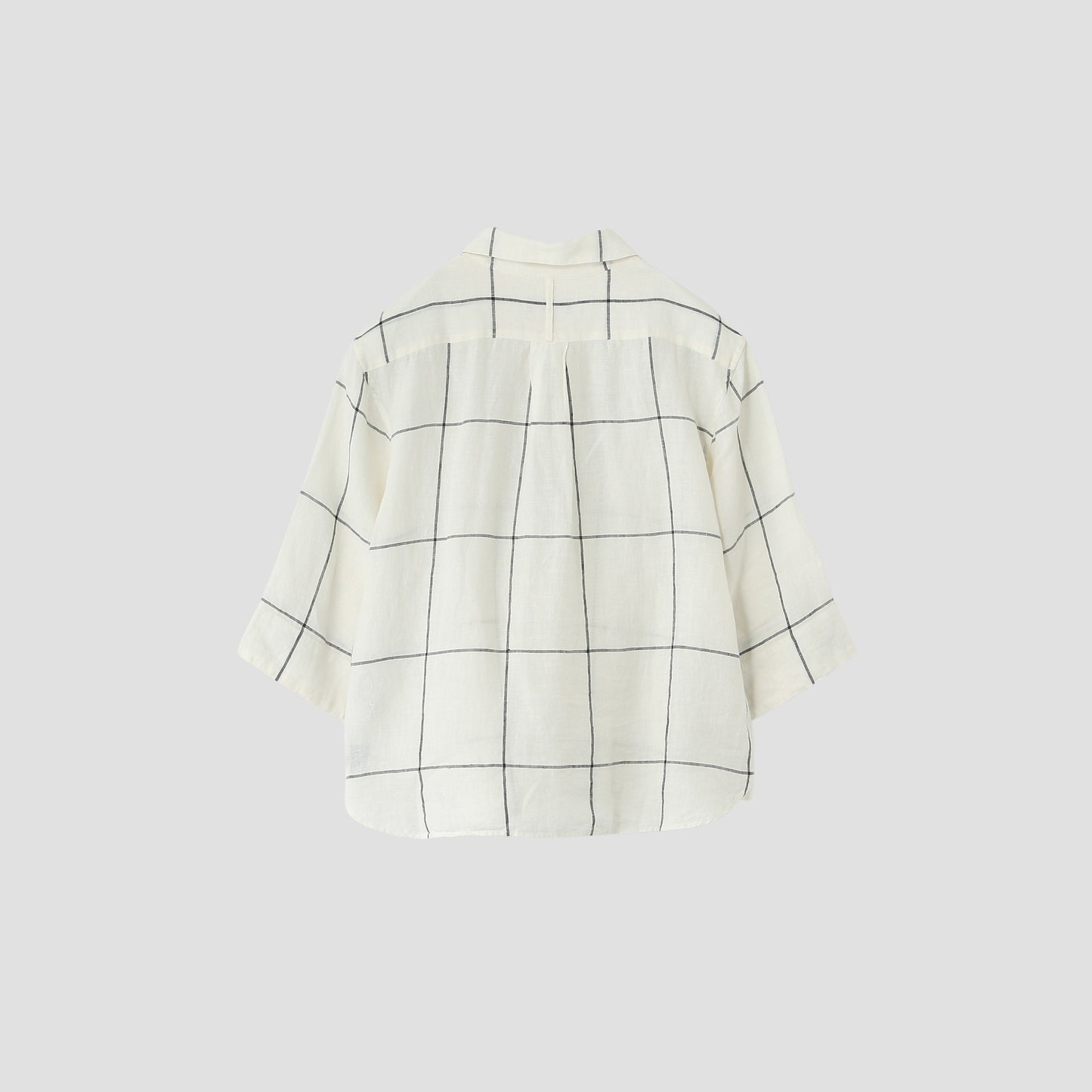 LARGE WINDOWPANE LINEN SHIRT