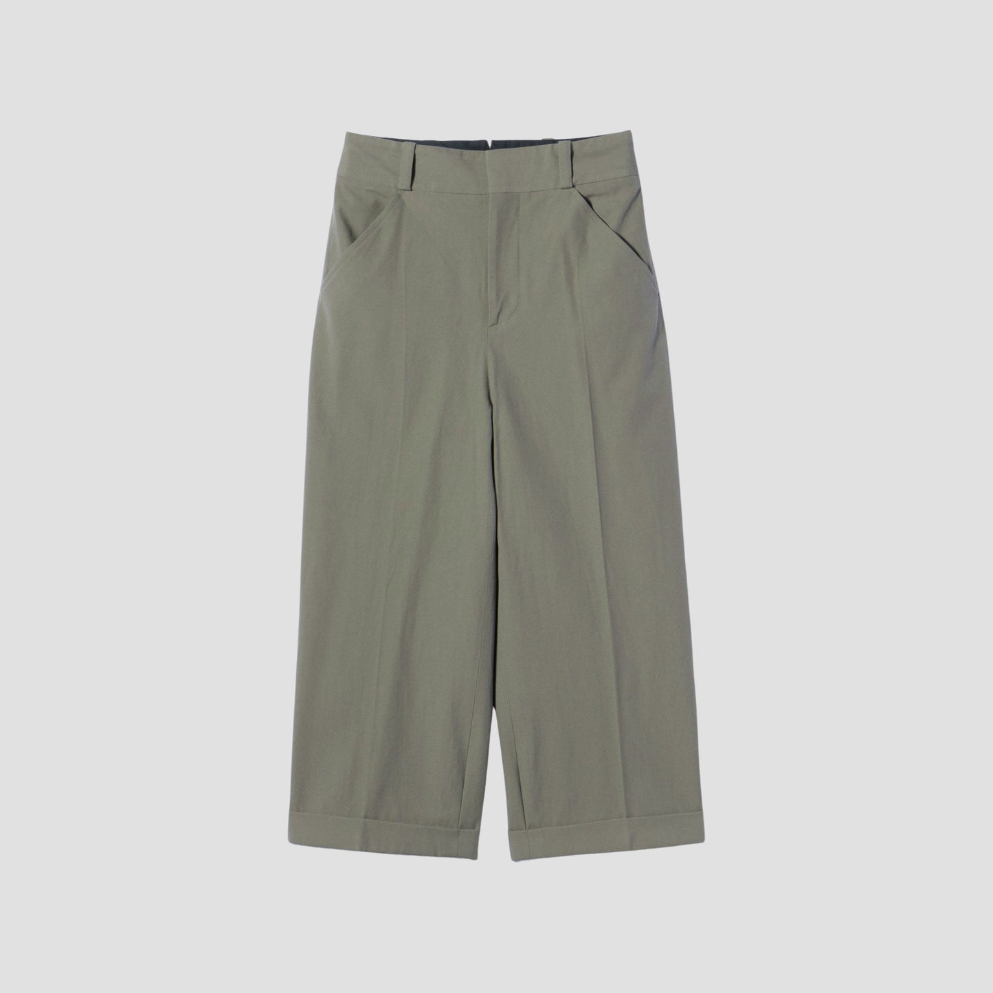 WOOL COTTON TWILL TROUSERS