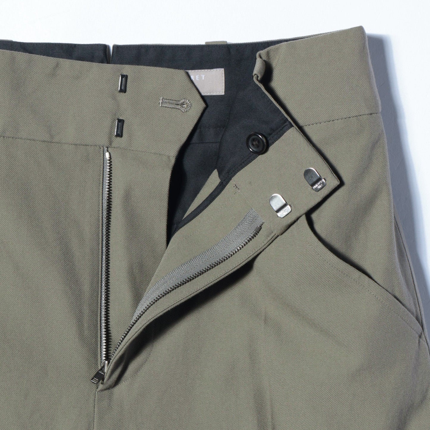 WOOL COTTON TWILL TROUSERS