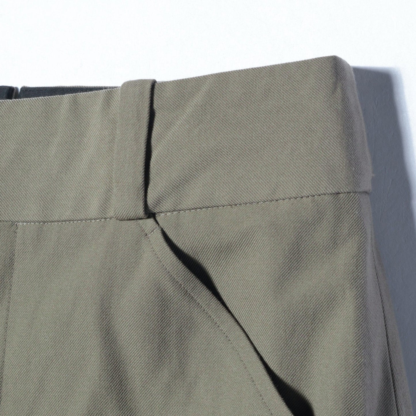 WOOL COTTON TWILL TROUSERS