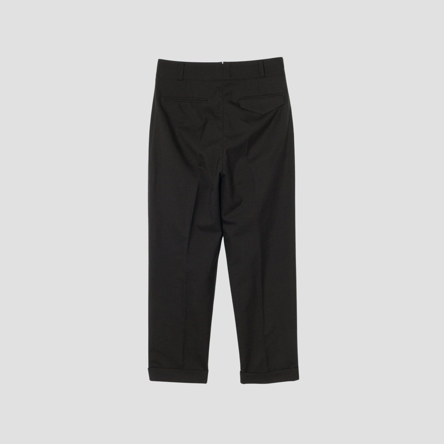 FINE CHECK WOOL TROUSERS