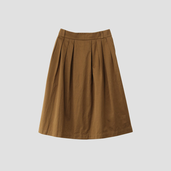 WASHED COTTON SATEEN SKIRT