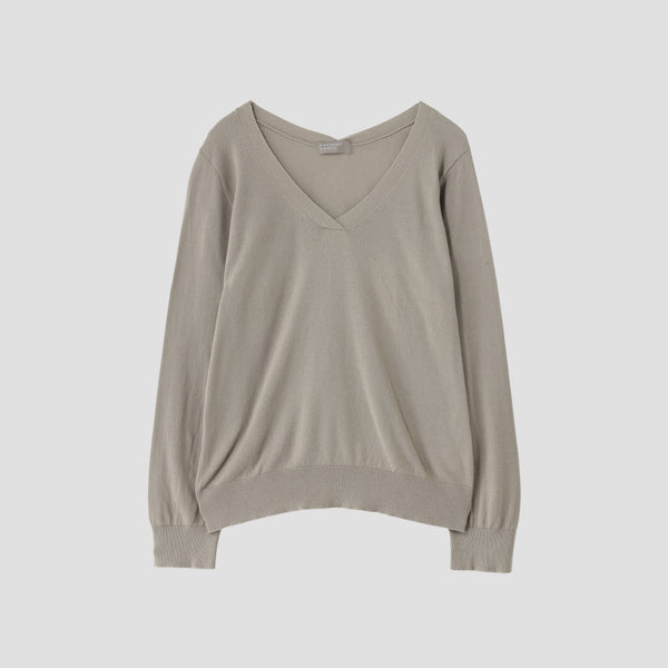 COTTON V NECK JUMPER KNIT