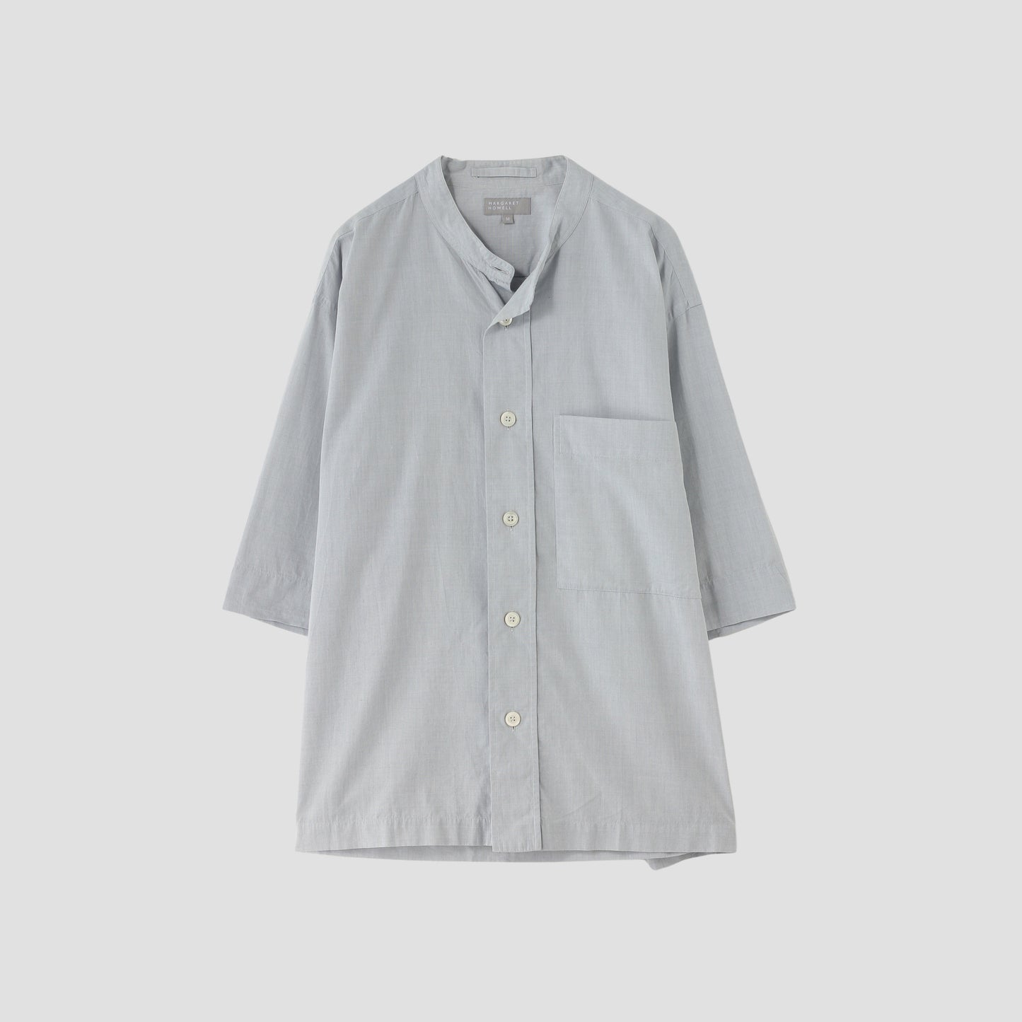END ON END COTTON SILK POPLIN SHIRT