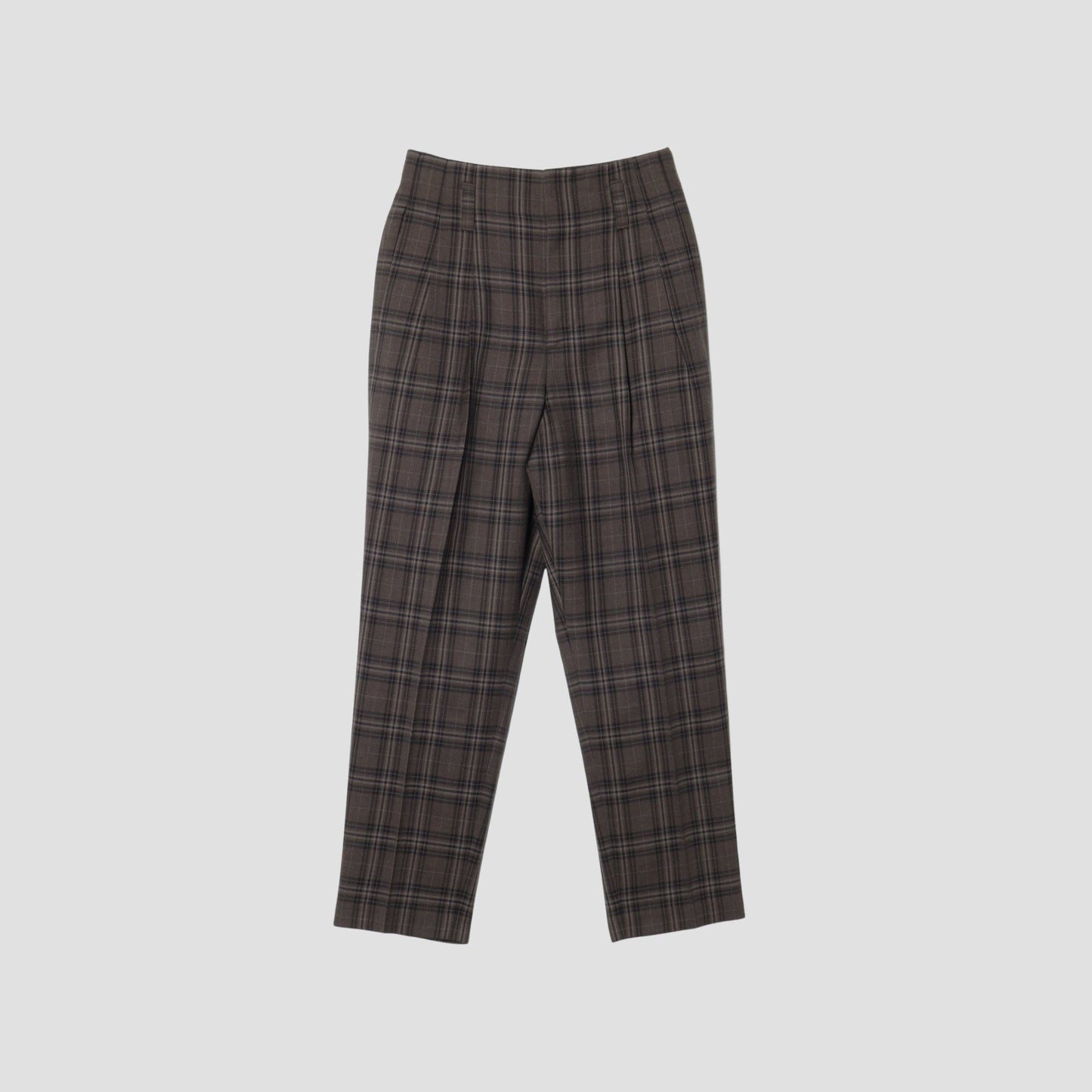 TONAL CHECK WOOL TROUSERS