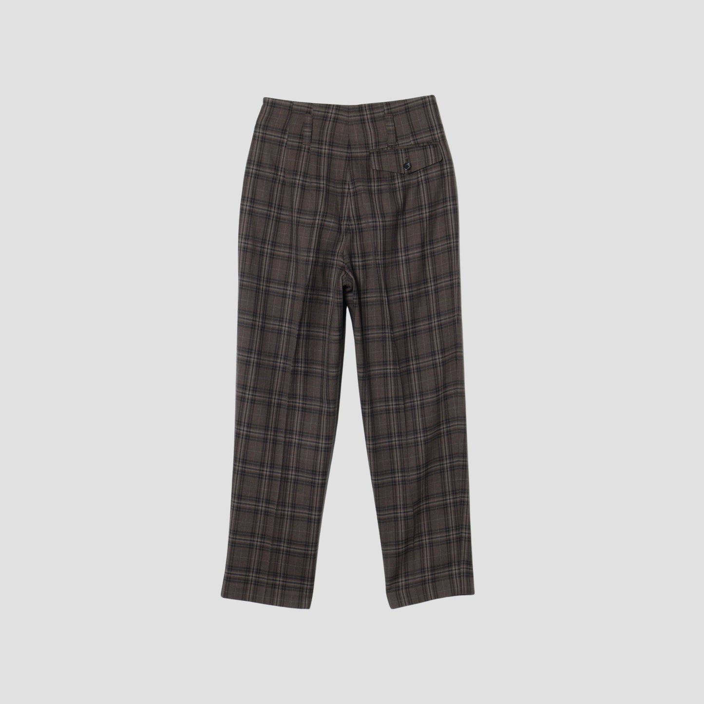 TONAL CHECK WOOL TROUSERS