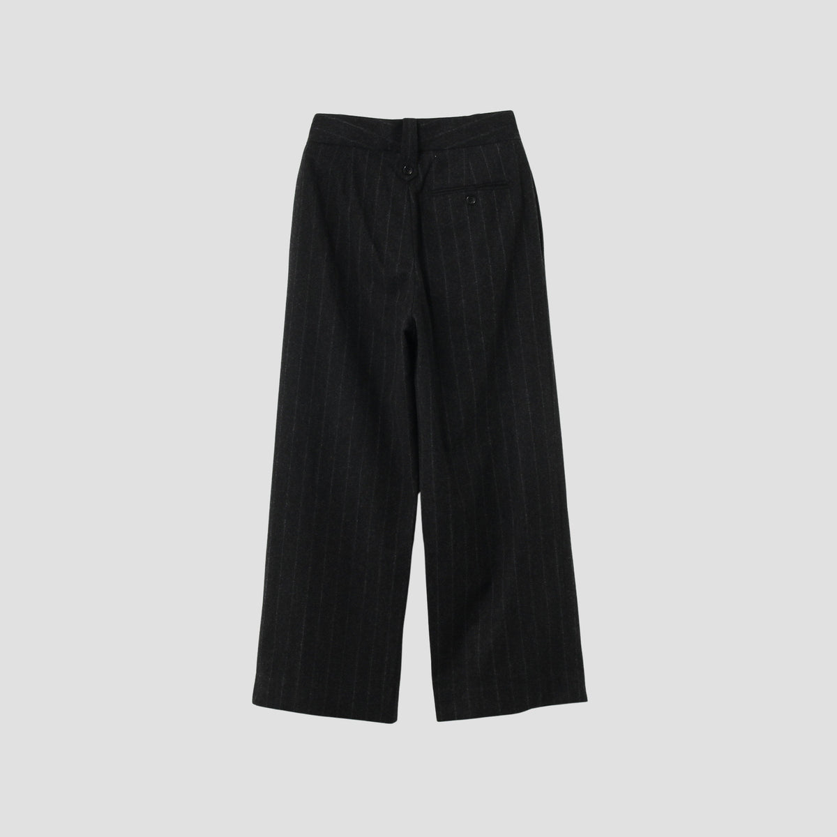 WIDE CHALK STRIPE FLANNEL TROUSERS