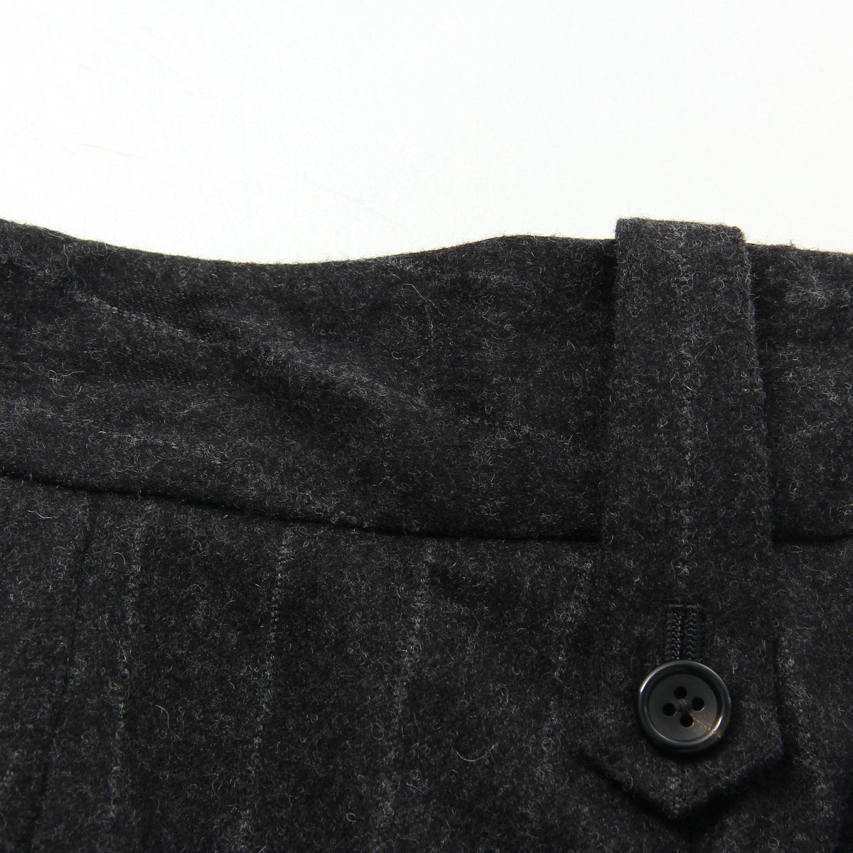 WIDE CHALK STRIPE FLANNEL TROUSERS