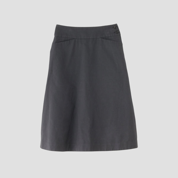 COTTON LINEN OXFORD SKIRT