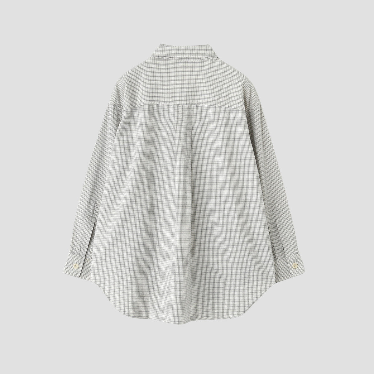 UNEVEN COTTON WOOL CHECK SHIRT