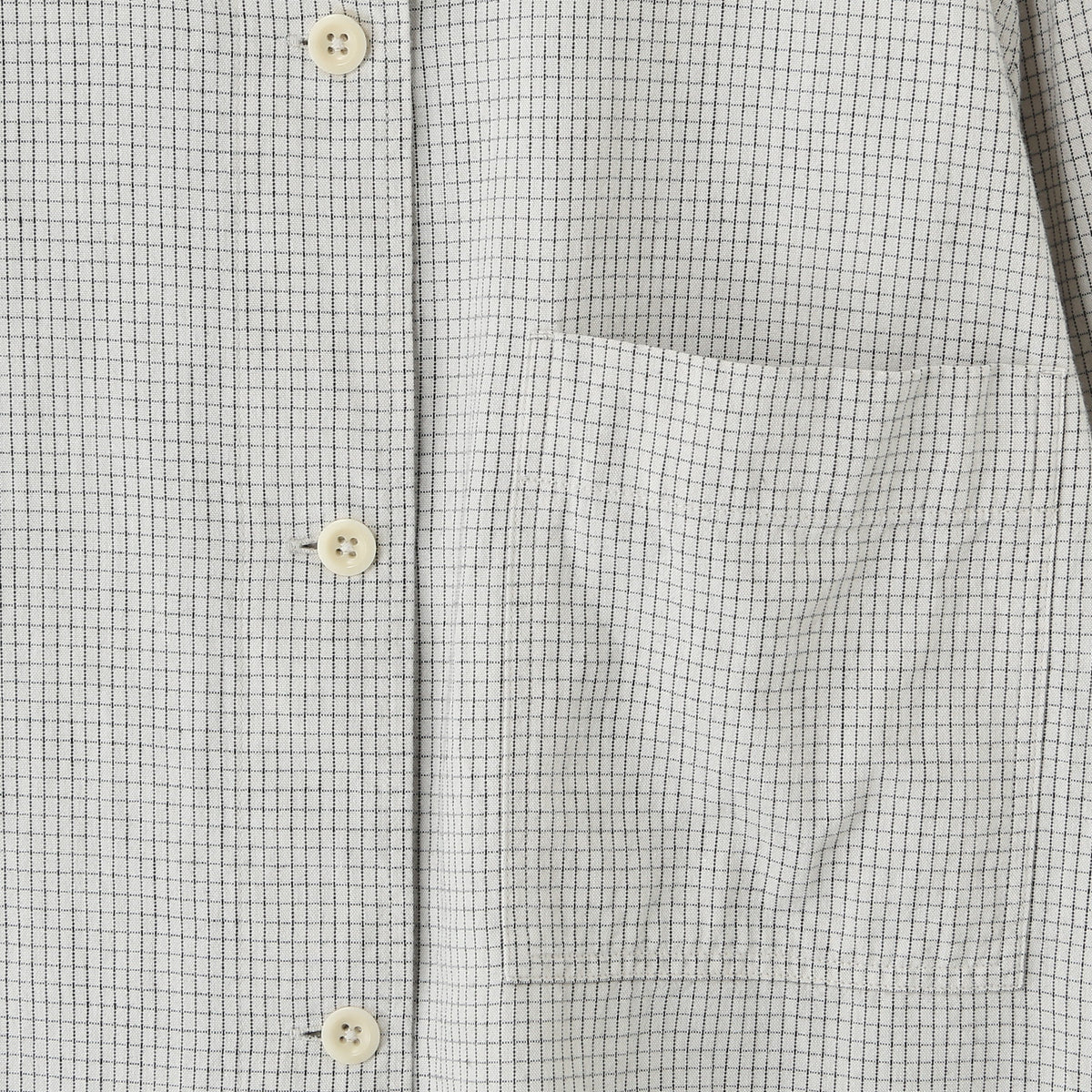 UNEVEN COTTON WOOL CHECK SHIRT