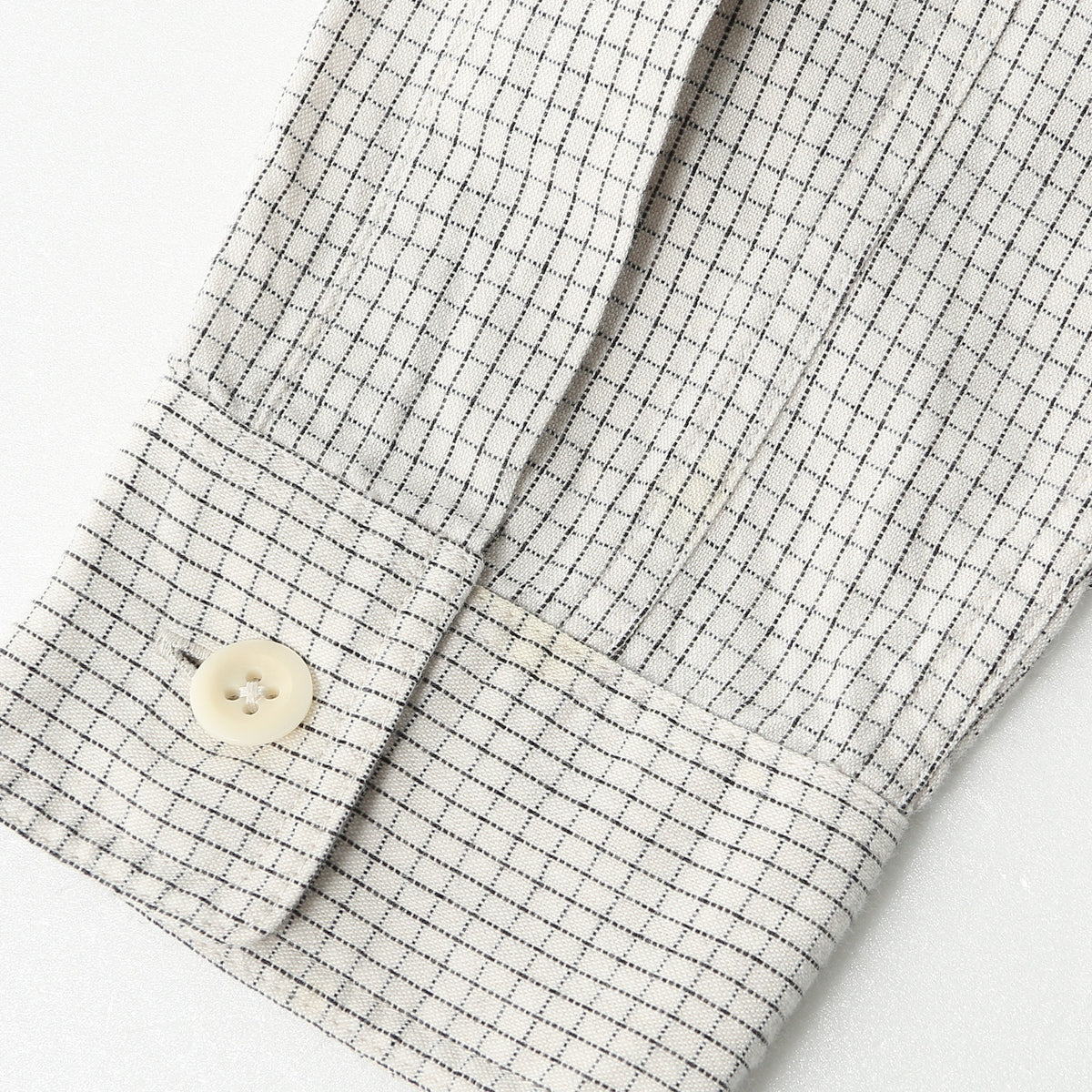 UNEVEN COTTON WOOL CHECK SHIRT