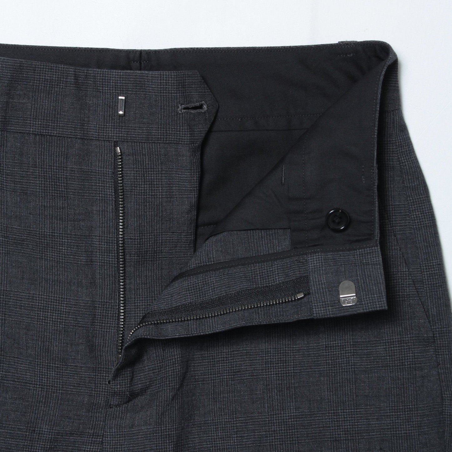 PRINCE OF WALES CHECK WOOL LINEN TROUSERS