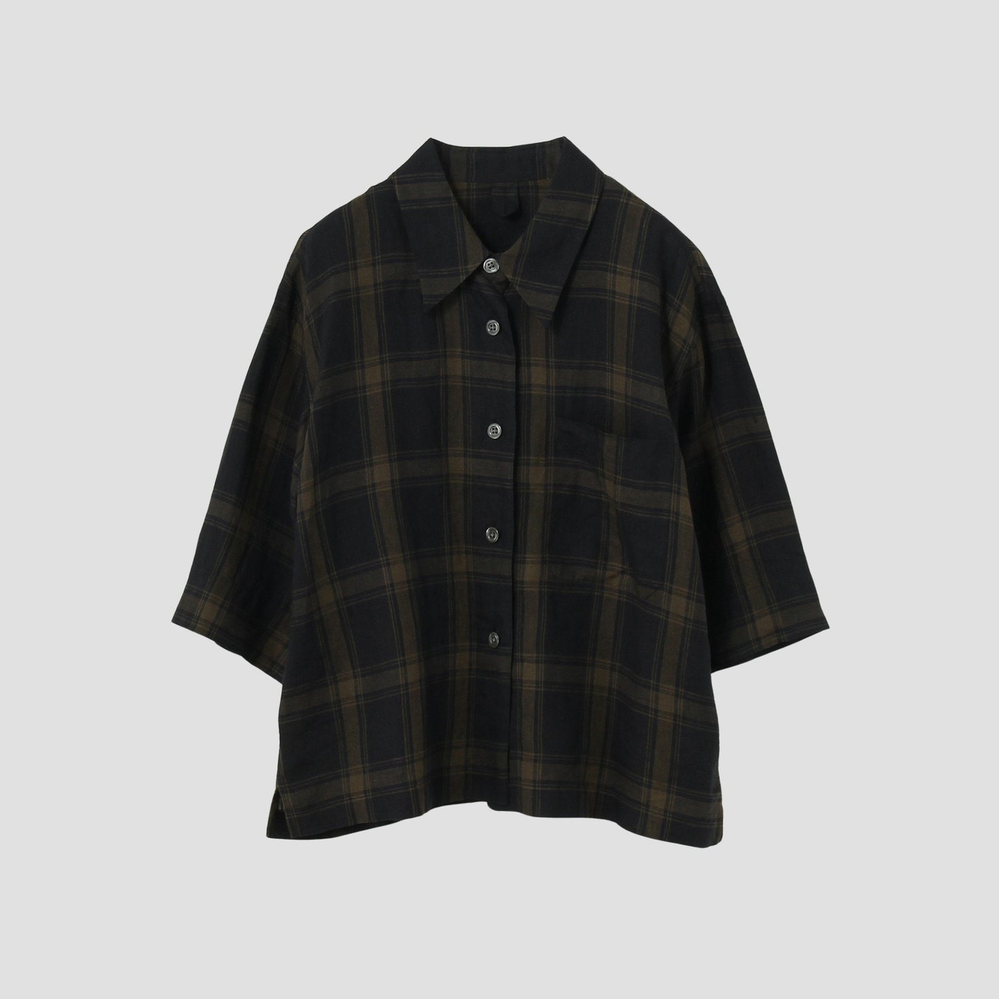 LARGE CHECK LINEN SHIRT