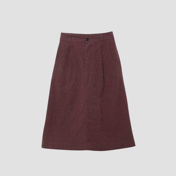 COTTON LINEN PLAIN WEAVE SKIRT