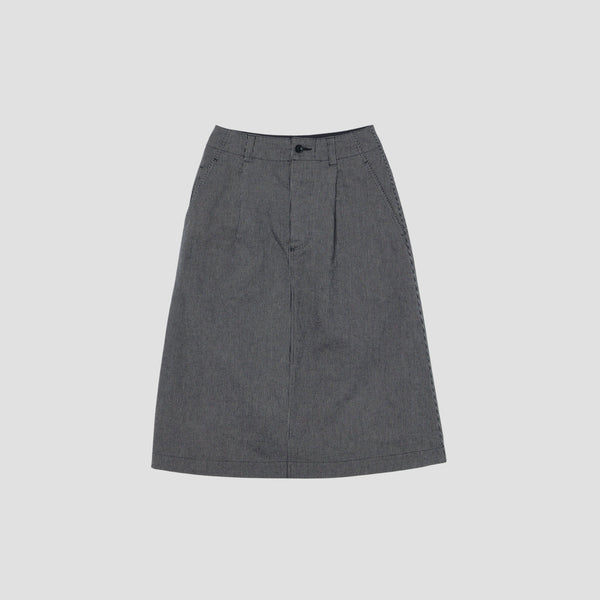 WORKWEAR STRIPE COTTON LINEN SKIRT