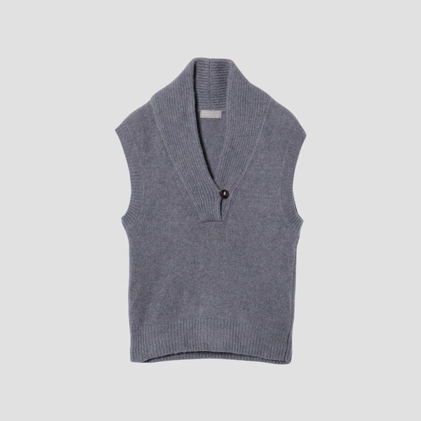 SHAWL COLLAR VEST KNIT