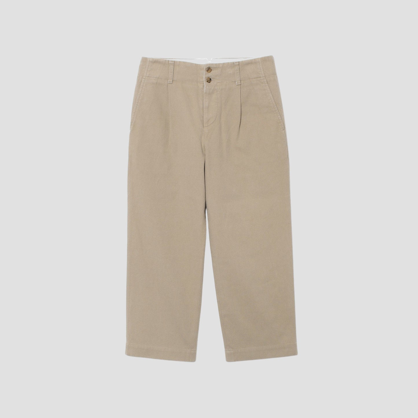 WORN COTTON TWILL TROUSERS