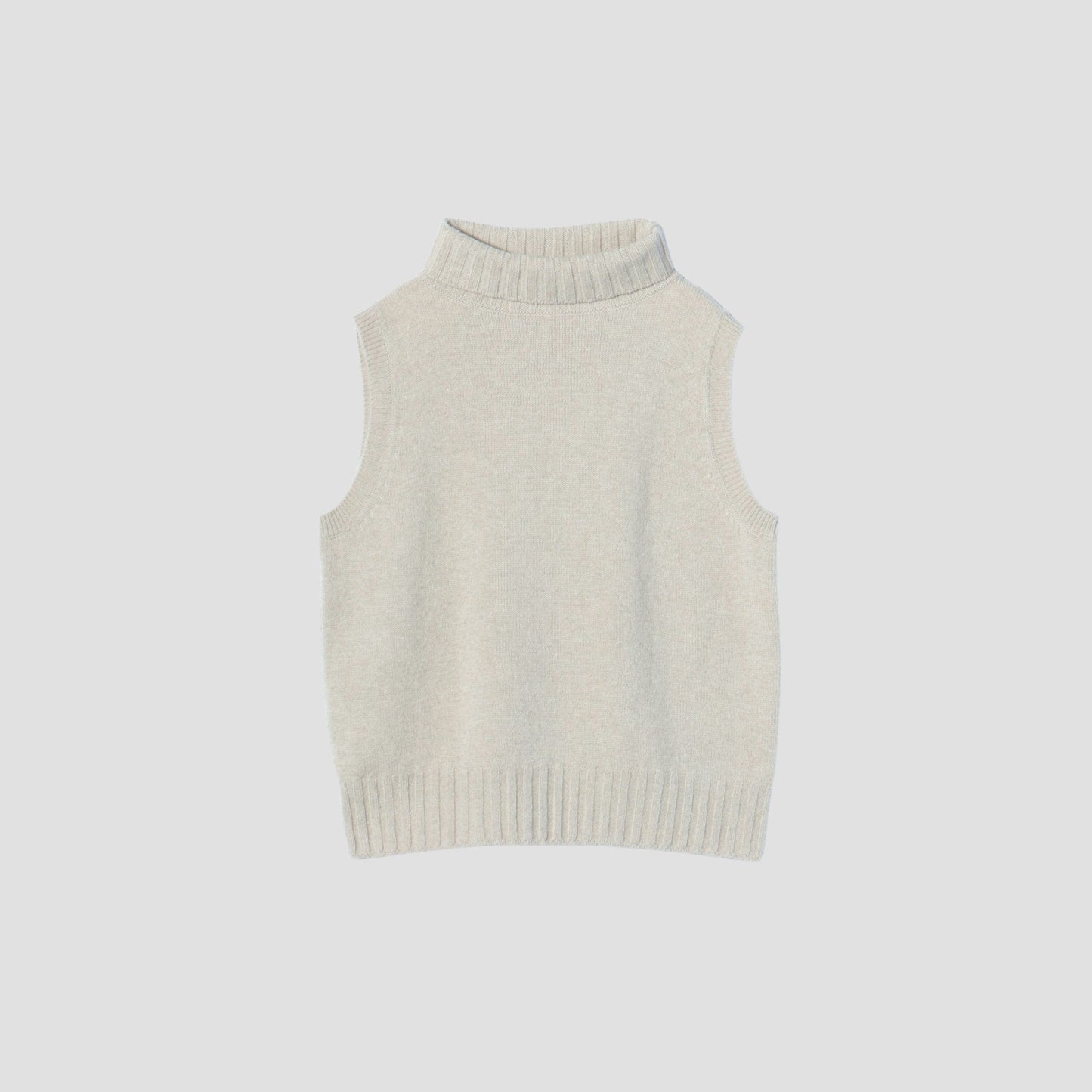 SLEEVELESS ROLL NECK KNIT