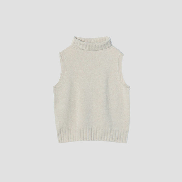 SLEEVELESS ROLL NECK KNIT
